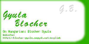 gyula blocher business card